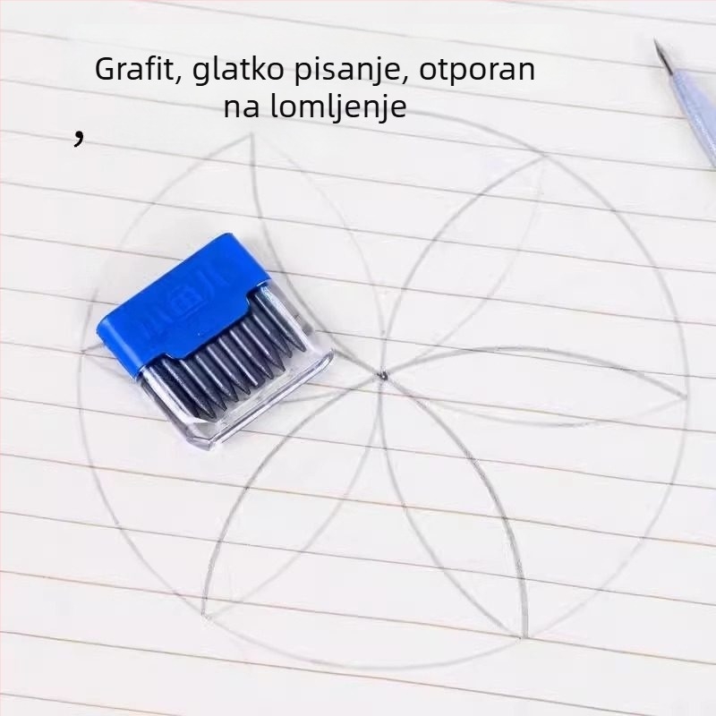 2B grafitne zamjenske olovke za kompas, promjer 2,0 mm, univerzalne zamjenske grafitne olovke
