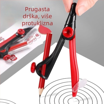 Plastični kompas set za učenike — prijenosni višenamjenski alat za crtanje i geometriju