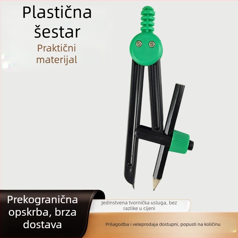 Plastično kružilo za crtanje učenicima, jednostavan s vijčanim mehanizmom