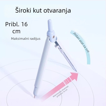 Deli kružilo tipa olovka, metalno kružilo s mehanizmom za proširenje pritiskom, za crtanje i dizajn