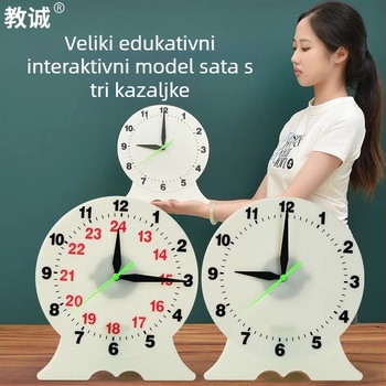 Model sata s tri kazaljke i cifernikom 24/12 – nastavna pomagala za matematiku