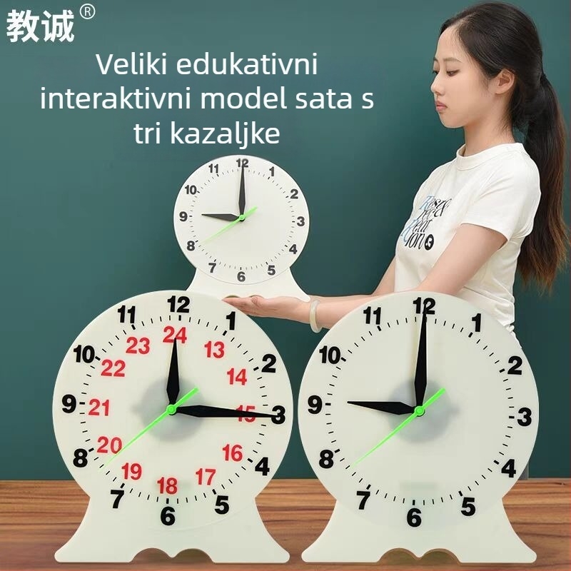 Model sata s tri kazaljke i cifernikom 24/12 – nastavna pomagala za matematiku