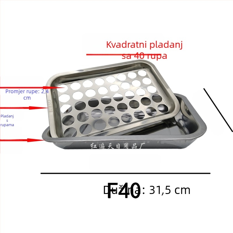 Držač za čaše vina od nehrđajućeg čelika, kvadratni pladanj s otvorima, 24–77 otvora