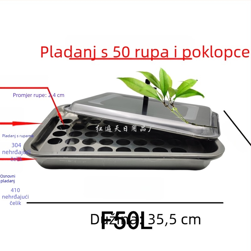Držač za čaše vina od nehrđajućeg čelika, kvadratni pladanj s otvorima, 24–77 otvora