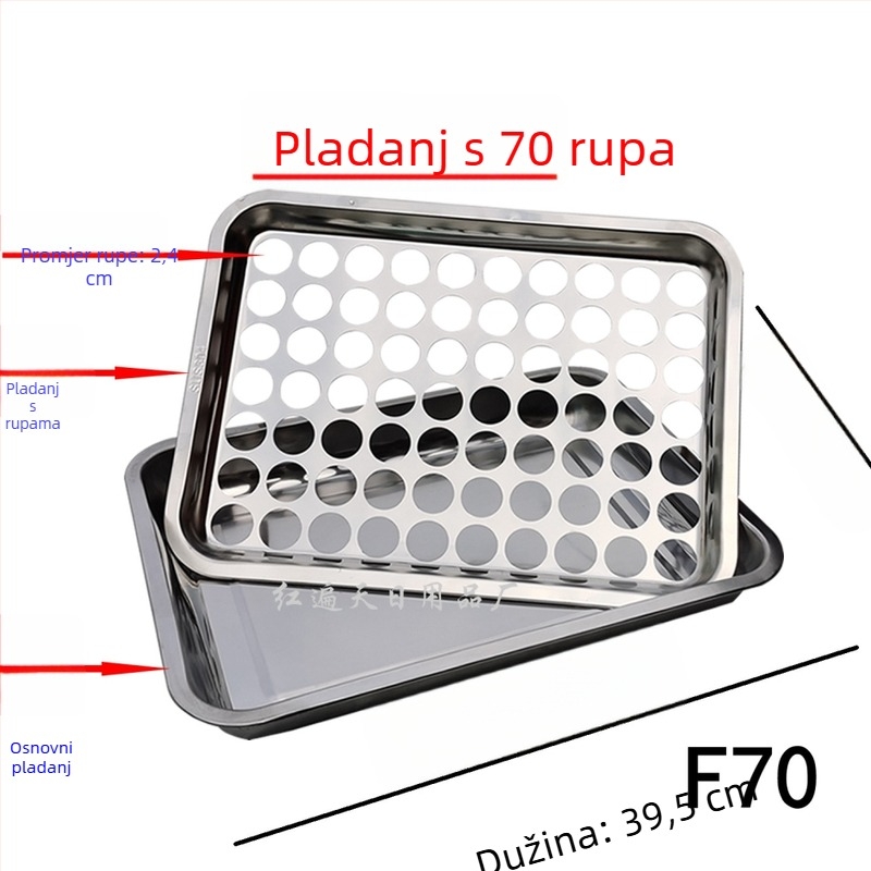 Držač za čaše vina od nehrđajućeg čelika, kvadratni pladanj s otvorima, 24–77 otvora