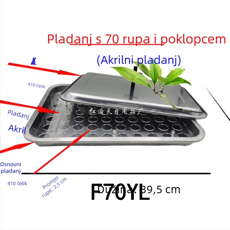 Držač za čaše vina od nehrđajućeg čelika, kvadratni pladanj s otvorima, 24–77 otvora