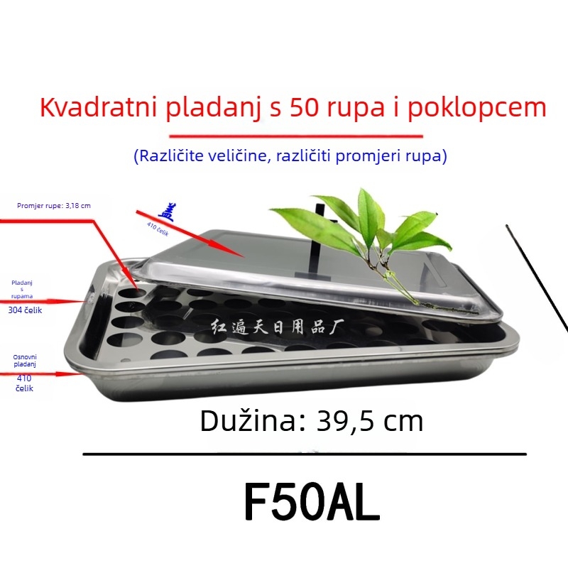 Držač za čaše vina od nehrđajućeg čelika, kvadratni pladanj s otvorima, 24–77 otvora