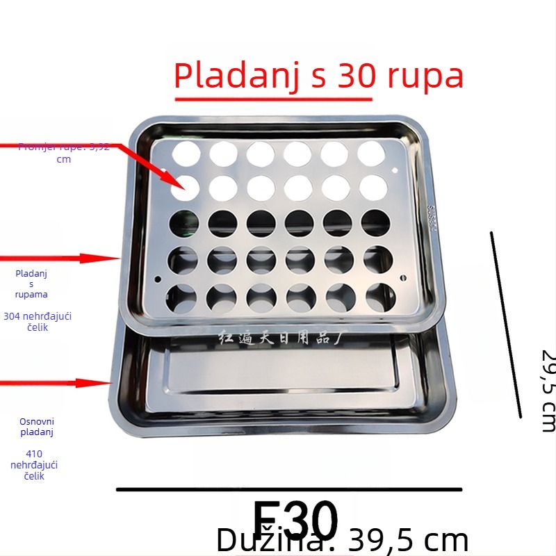 Držač za čaše vina od nehrđajućeg čelika, kvadratni pladanj s otvorima, 24–77 otvora