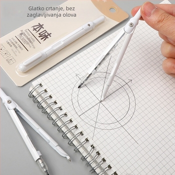 Morning Mg Light 908 kompas u obliku olovke, metalni, za učenike osnovne škole, praktičan alat za učenje matematike i geometrije