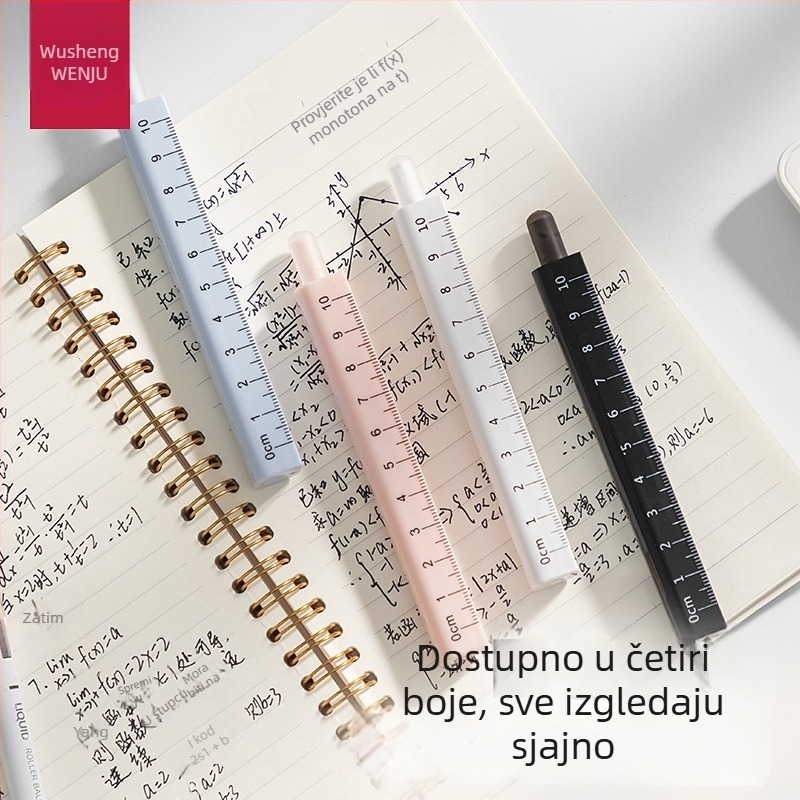 Prijenosni kompas u obliku olovke i set ravnala za učenike – profesionalni crtački kompas za osnovnu i srednju školu