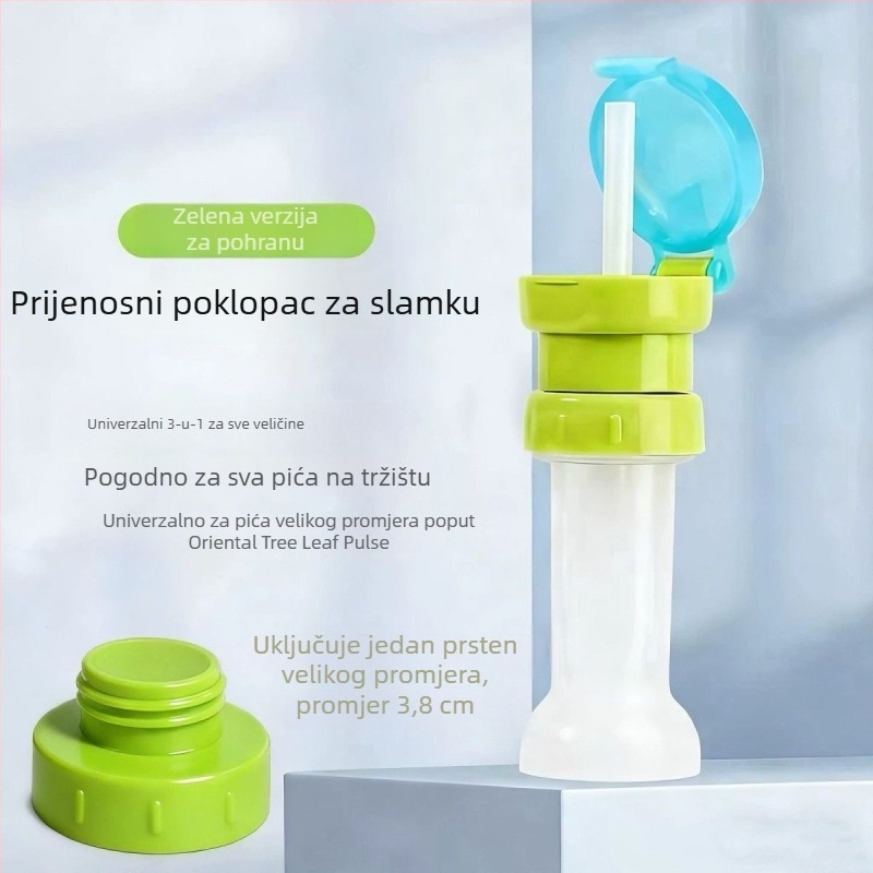 3-u-1 kapica za bocu sa slamkom, adapterom za široki otvor i kapom za pretvaranje otvora boce, dizajn Orijentalni List