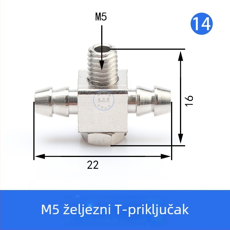 Pribor za robotsku ruku: vakuumska usisna glava velika i mala, M5 navojni adapter, željezni T spoj i kutni spoj, pneumatski brzi spoj
