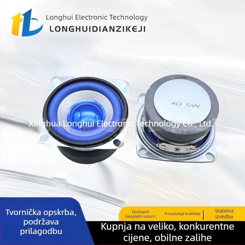 52 mm kvadratni Bluetooth zvučnik s vanjskim magnetom, 4Ω, 5W, plava membrana s pjenastim rubom – višenamjenski multimedijalni zvučnik