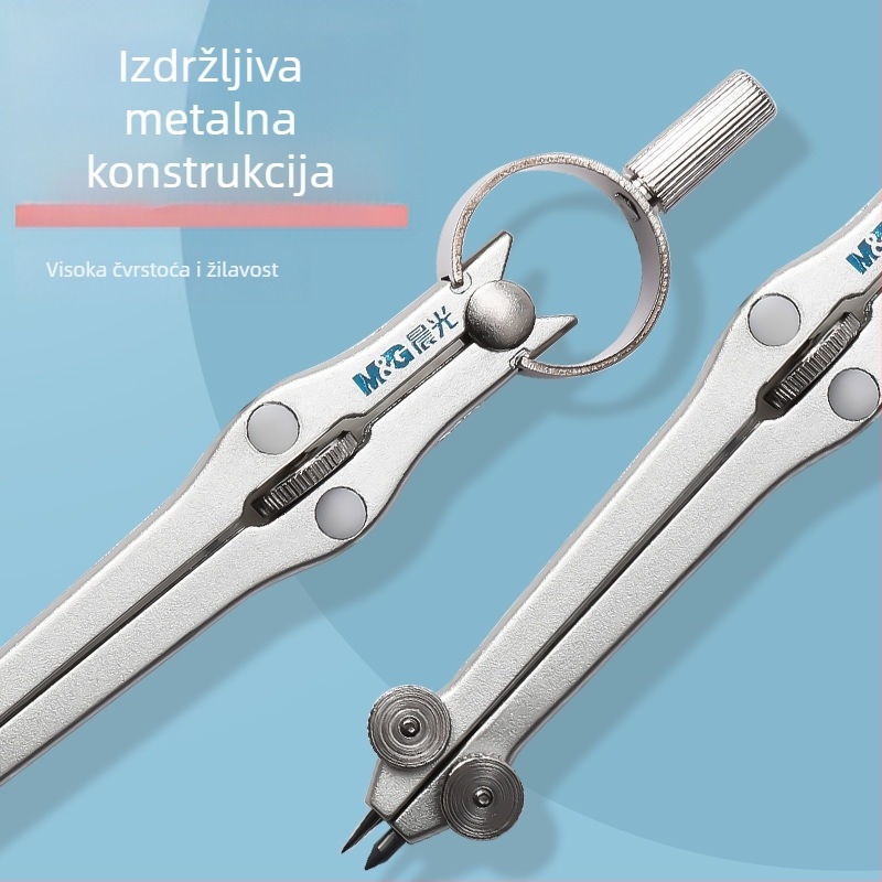 Metalski kompas za crtanje za učenike MG ACS908G3, automatsko izdavanje grafita, 0,5 mm grafit