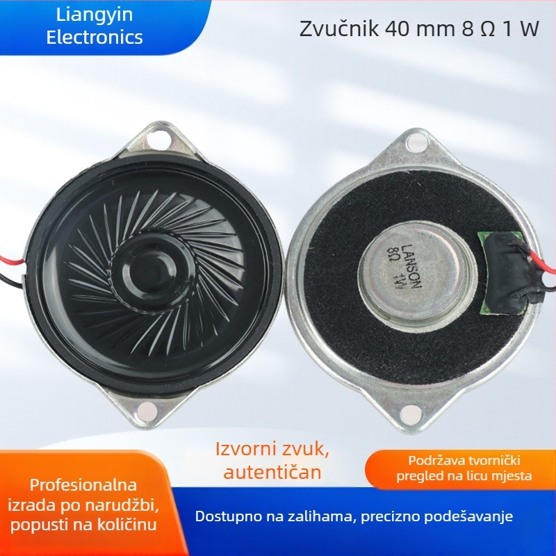 40 mm kružni ultra-tanki zvučnik s otvorima za ugradnju, 8 Ω, 1 W za walkie-talkie
