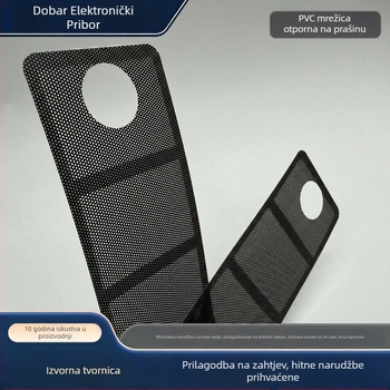 Crna PVC mreža protiv prašine za PC zvučnike, poklopac mreže za zvučnike i otvor za hlađenje sa ljepilom, samoljepljivi poklopac ventilatora