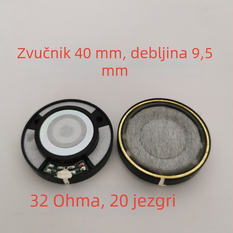 Slušalice s 40 mm zvučnom jedinicom, svilenom membranom i koaksijalnim dizajnom