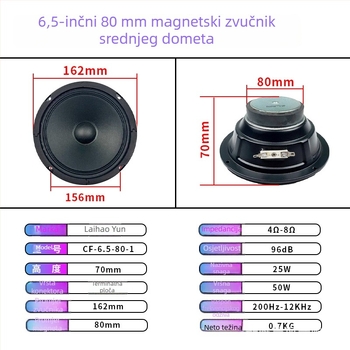 6,5-inčni srednjetonski zvučnik sa 19 jezgri i 80 magneta, Direktna prodaja od proizvođača s 25 godina iskustva, Podrška prilagodbi