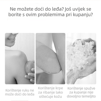 Četka za tuširanje s dugim držalom i mekim dlačicama – za čišćenje leđa i tijela