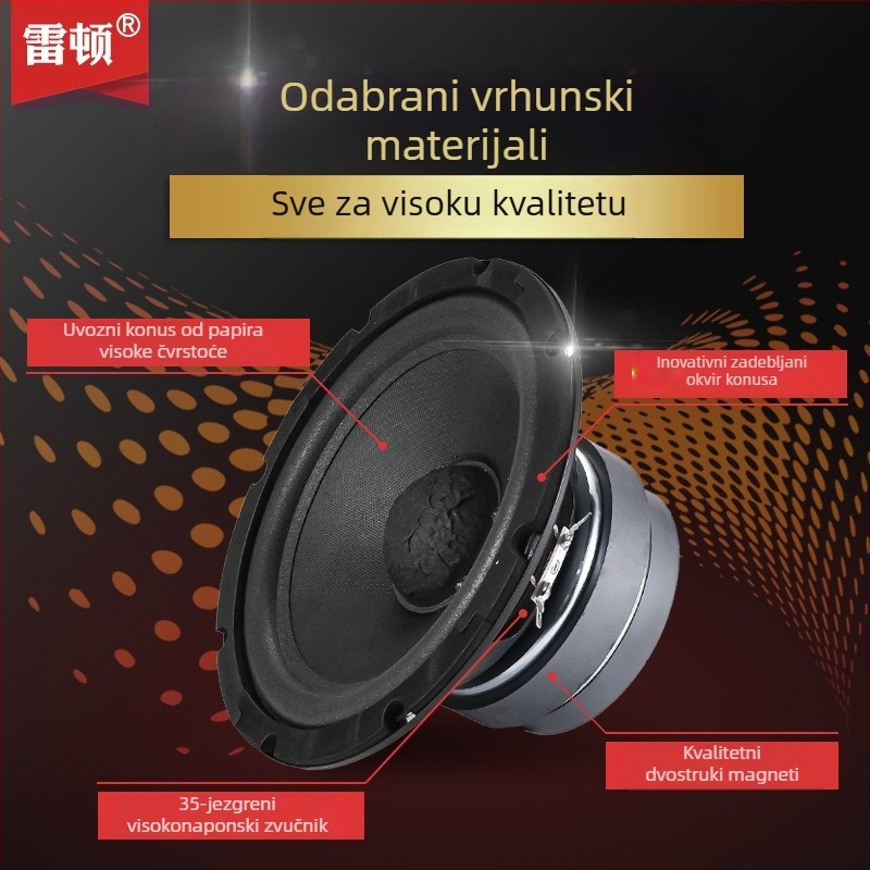 Layton BM 8-inčni zvučnik s punim rasponom, model 8-35bf-a, 8Ω, 50W, papirnati konus, dvostruki magnetni sustav, omnidirekcijski bas