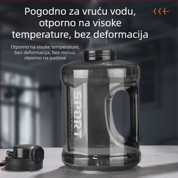 Plastična boca za vodu sa slamkom, velik kapacitet, otporna na padove, prenosna, cilindričnog oblika, svemirski stil