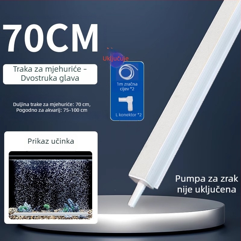 Set za akvarij s kisikom: traka mjehurića, vodopad mjehurića, kamenje za mjehuriće, nano disk za zrak, krajolik dekor, zračna zavjesa, pumpa kisika
