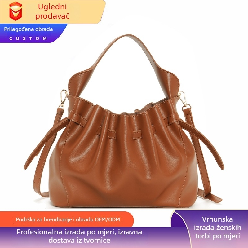 Ženska plisirana torbica u oblaku, francuskog stila preko ramena i crossbody torba s ručkom, minimalistički retro 30100