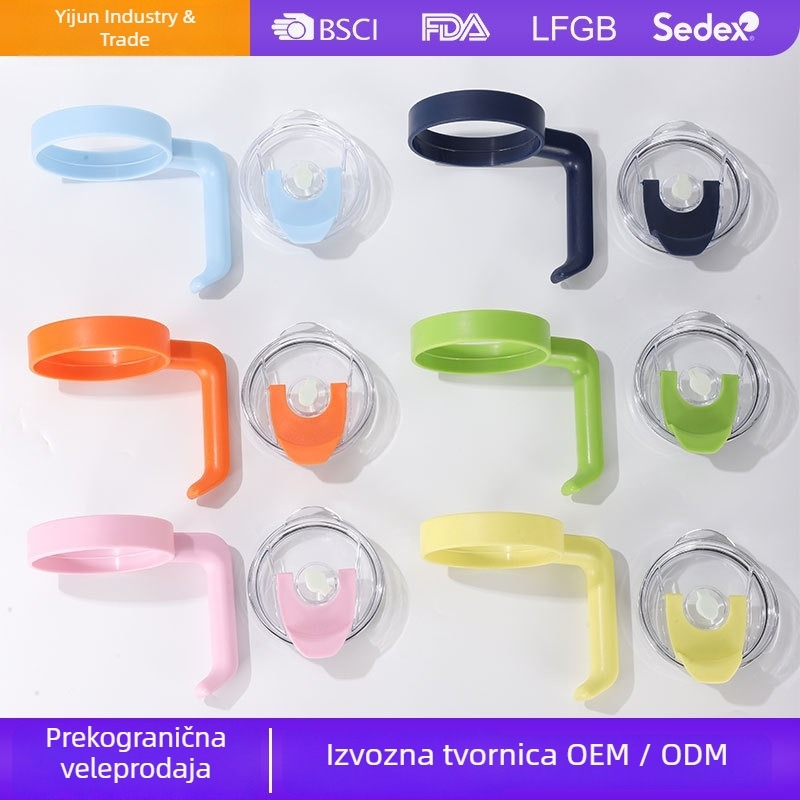 40oz čaša s držalom i poklopcem, treća generacija, dvostruki poklopac za napitke, otporno na padove, plastični poklopac za slamku, plastična ručka