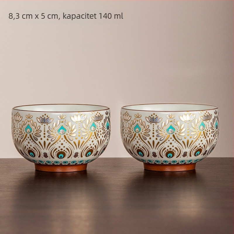 Arhat šalica, porcelan, glazirana dekoracija, novokineski stil, za kućnu uporabu, jedna šalica