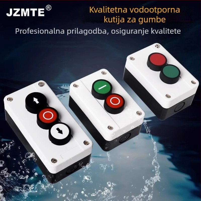 Industrijska ručna kutija za upravljanje s vodootpornim gumbom za start/stop i pokazivačem strelice, automatski resetirajući prekidač za nužni prekid