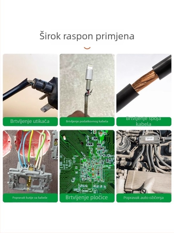 Tekuća izolacijska traka za električne žice, vodootporna crna traka za kabelske spojeve, vatrootporna električna ljepila