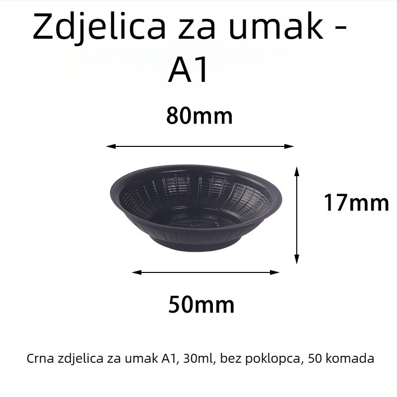 Jednokratna okrugla prozirna plastična zdjela za umake i začine