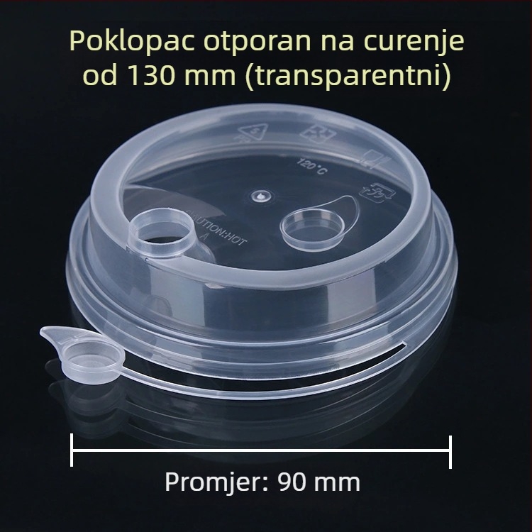 Jednokratne čaše za mliječni čaj, promjera 90 mm, mat plastične čaše za hladna pića, voćni čaj i sojino mlijeko
