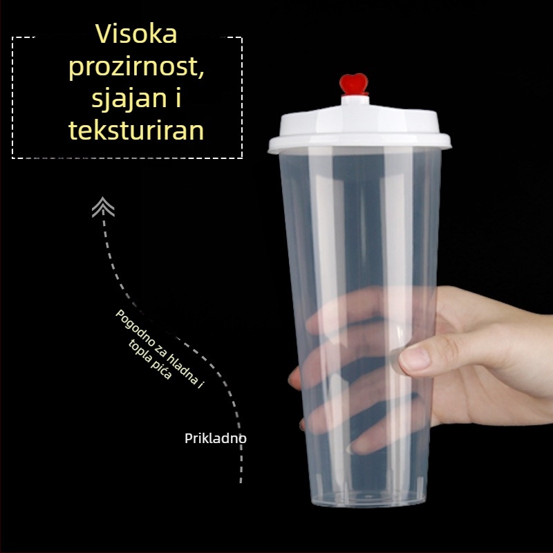 Jednokratne čaše za mliječni čaj, promjera 90 mm, mat plastične čaše za hladna pića, voćni čaj i sojino mlijeko