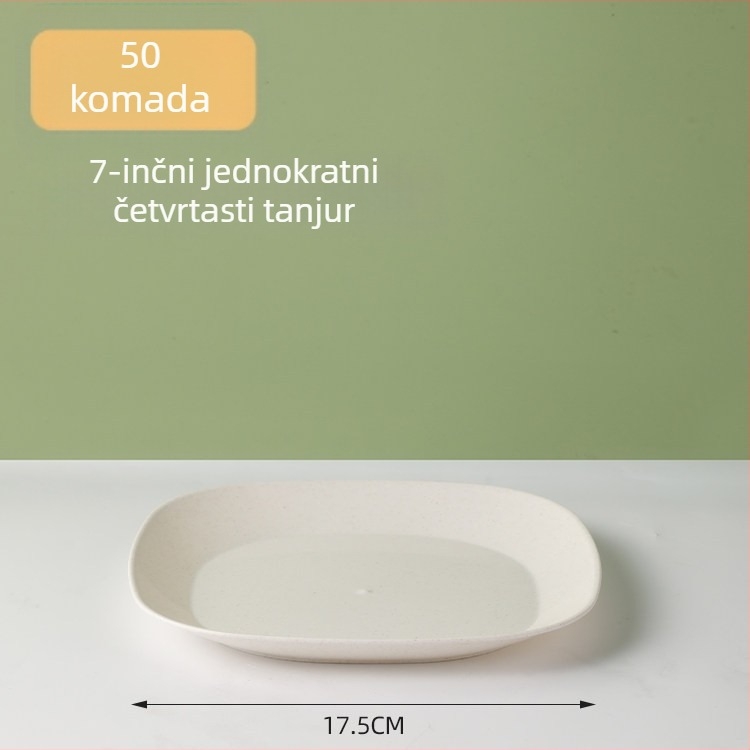 Jednokratno posuđe od ljuske riže: zdjele za rižu, pladnje za roštilj i voće, otporno na visoke temperature, trodjelni set