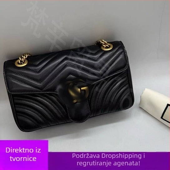 Ženska torbica od prave kože, 2025 novi model, Mammon lančana torba za rame, šivana dijamantskim uzorom, crossbody, mini, kvadratnog oblika