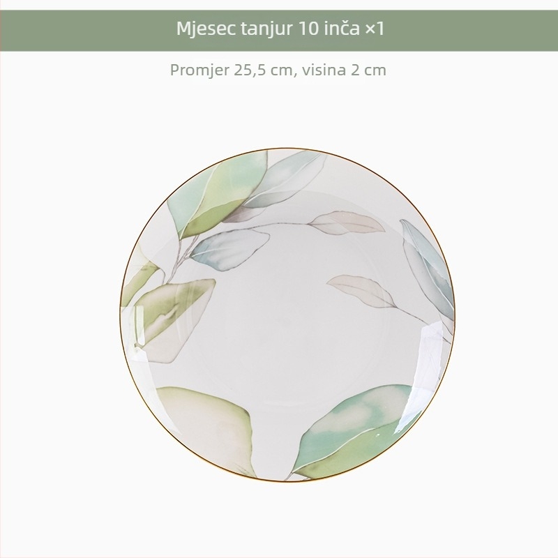 Porcelanski set posuđa s zdjelicama i pločama s cvjetnim uzorkom, siguran za mikrovalnu, glazirani završni sloj, dva promjera 11–12 cm i 15–16 cm, savršen poklon