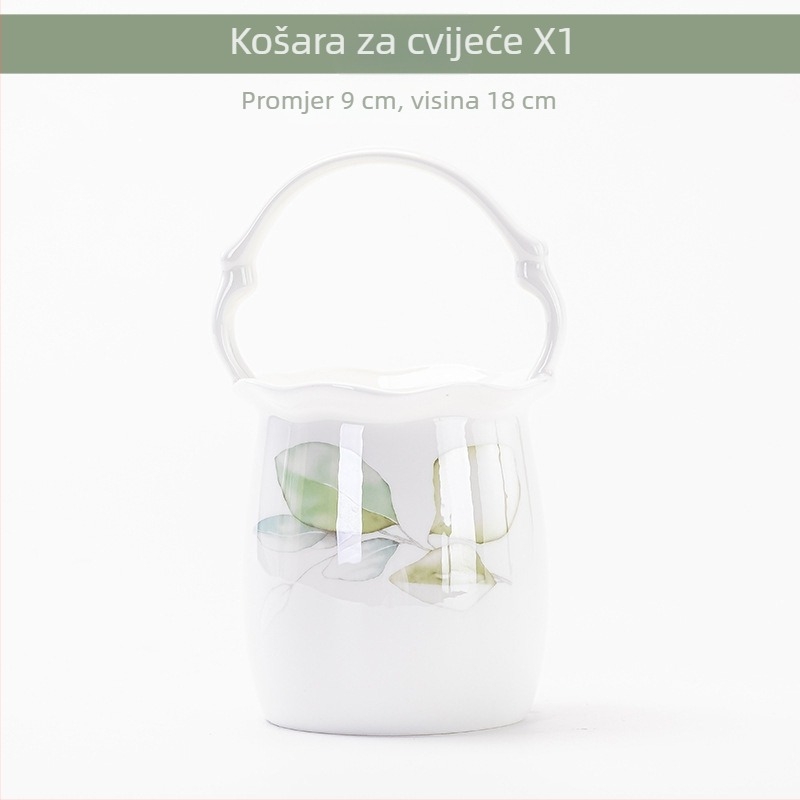 Porcelanski set posuđa s zdjelicama i pločama s cvjetnim uzorkom, siguran za mikrovalnu, glazirani završni sloj, dva promjera 11–12 cm i 15–16 cm, savršen poklon