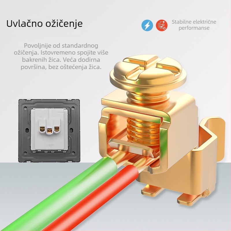 86-typ ultra-tanki ogledni panel od kaljenog stakla za zidnu instalaciju — 1-gang, 5 otvora, 16A 3-položna utičnica