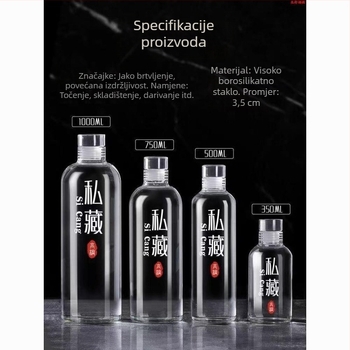 Premium staklena boca za kućnu vinifikaciju, zatvorena, hrane kvalitete, za vino sa ženšenom