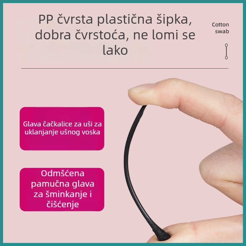 2-u-1 set za čišćenje ušiju za djecu – žličica za uši i štapići s pamukom s glavicama od pamuka
