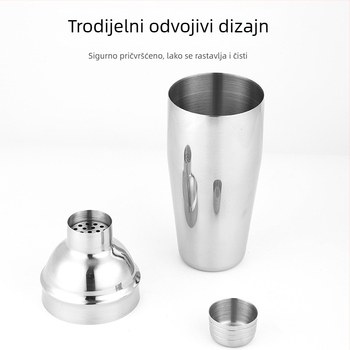 Set od 10 komada nehrđajućeg čeličnog shaker seta sa bambusnim stalkom za bar