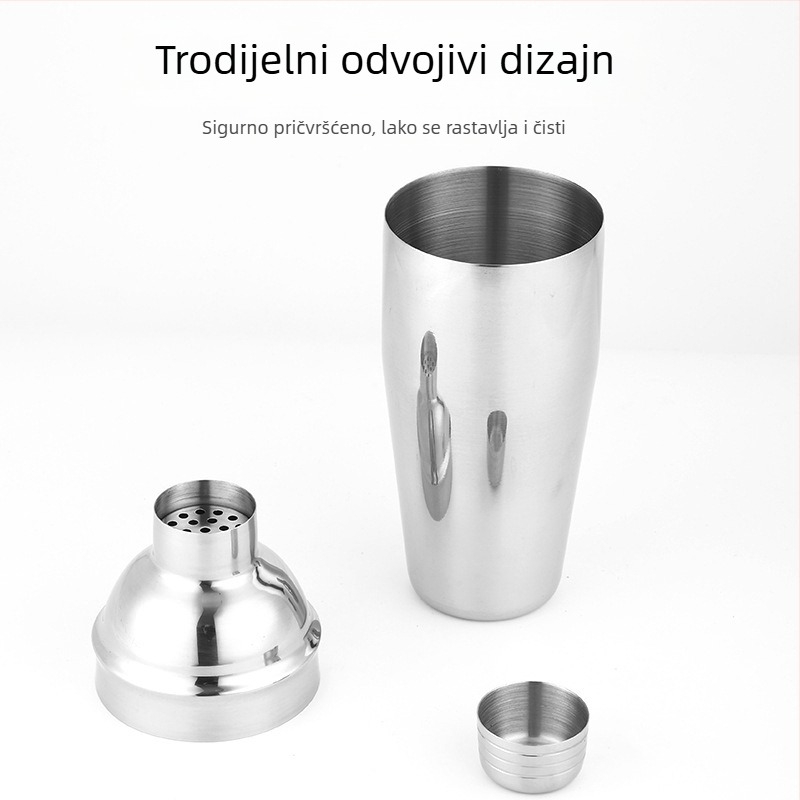 Set od 10 komada nehrđajućeg čeličnog shaker seta sa bambusnim stalkom za bar