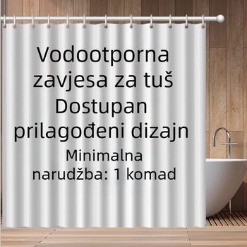 Prilagođena vodootporna zavjesa za tuširanje s digitalnom tiskom – moderni minimalistički stil
