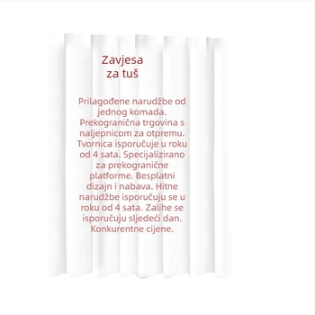 Poliesterska zavjesa za tuširanje, vodootporna, montaža bez bušenja, za kućnu kupaonicu