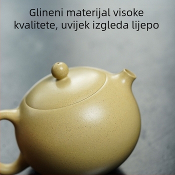 Autentičan čajnik od Yixing Purple Clay, ručna izrada, originalna mineralno zelena Xishi posuda, Kung Fu kućni čajni set
