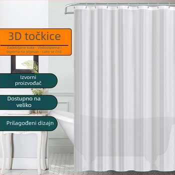 3D EVA točkasta zavjesa za tuširanje, vodootporna i otporna na plijesan, set bez bušenja, prozirna i debela zavjesa za kupaonicu