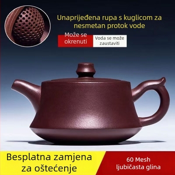 Autentični Yixing čajnik od ljubičaste pijeskovite glinene, kućna kolekcija, stara ljubičasta glina, poklopac i baza, Gongfu čajnik, dar
