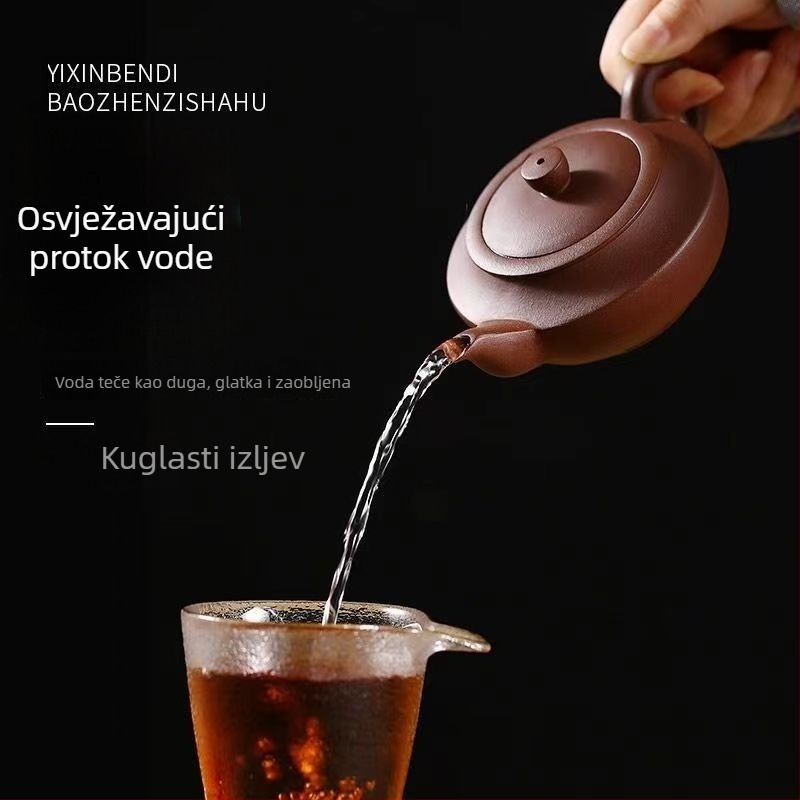 Yixing čajnik od ljubičaste gline, ručno oslikan, klasična ljubičasta pijeskovita boja, za kućnu upotrebu, Kung Fu čajni set, poklon kutija