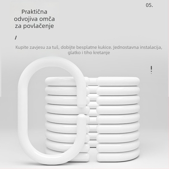 Kupaonski set zavjesa za tuširanje: debela vodootporna zavjesa otporna na plijesan, platnena zavjesa za kupaonicu, pregrada, bez bušenja